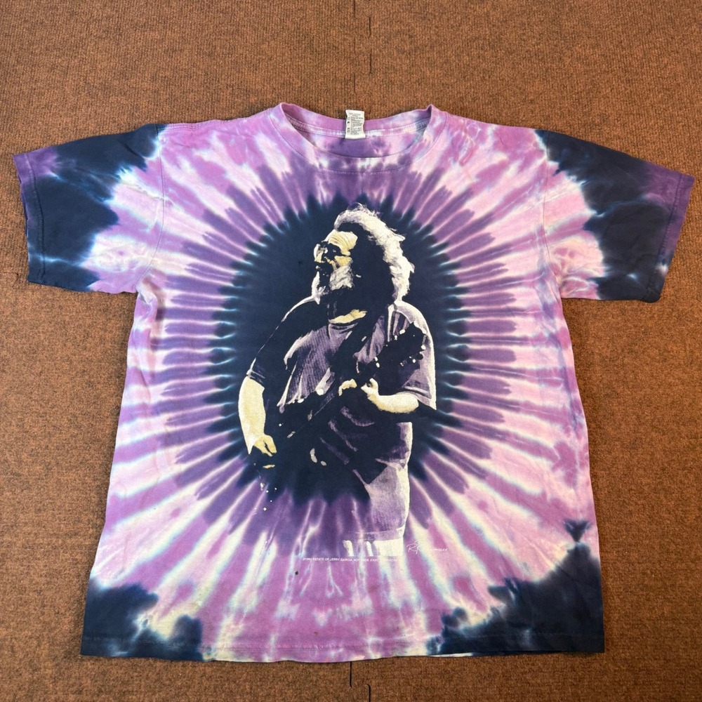 Vintage 1995 Jerry Garcia Sundog Tie Dye Shirt Mens M Not Fade Away Graphics 90s